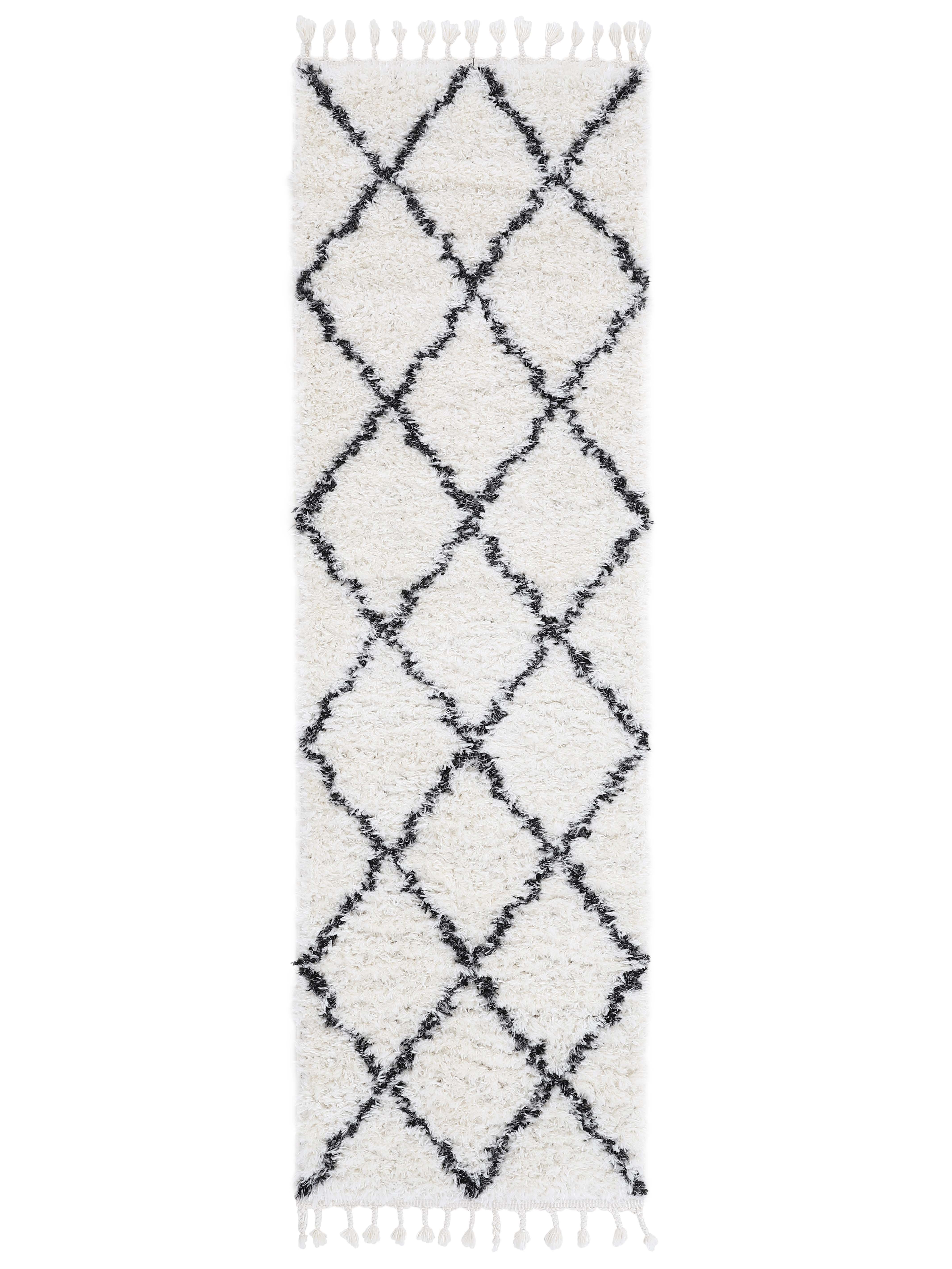 Hochflorteppich Eddy Läufer Schwarz