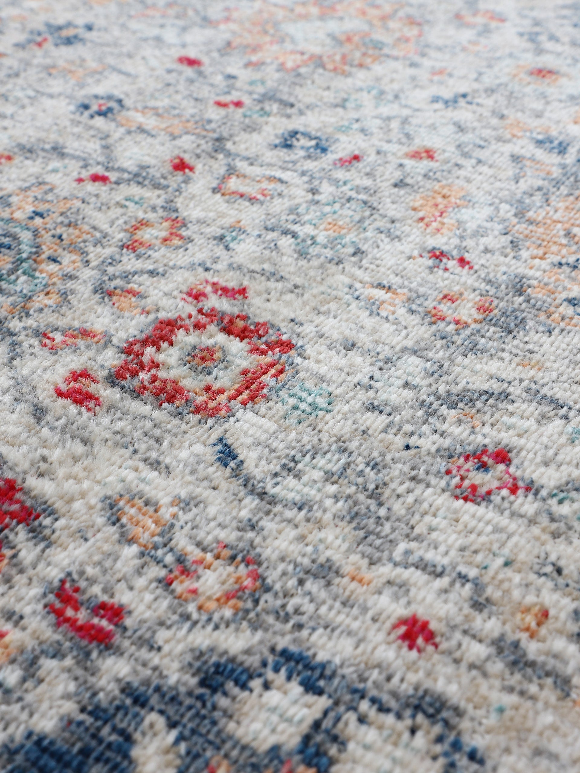 Flachgewebeteppich Flori Hellgrau