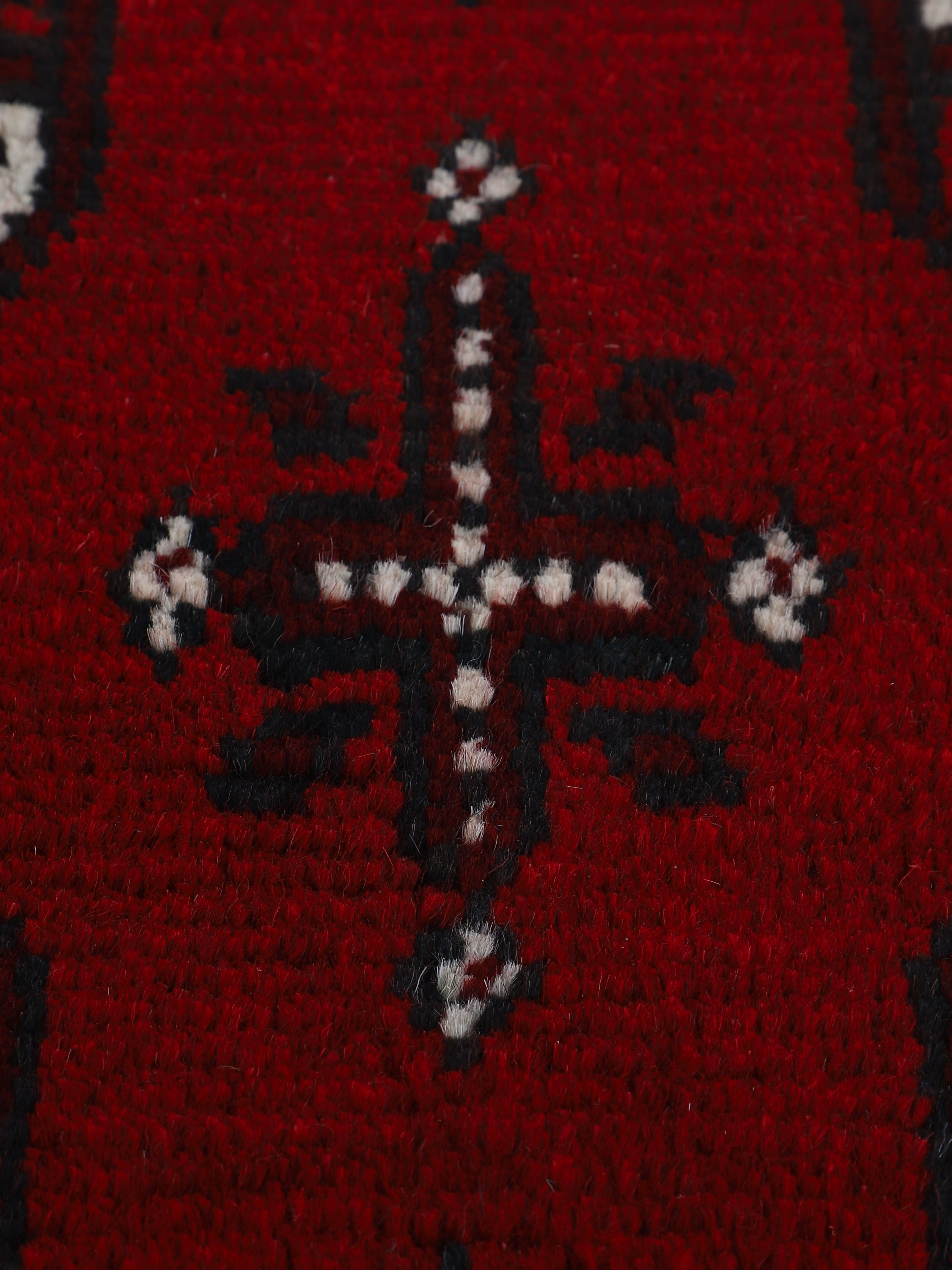 Afghan Akhche Bokhara Teppich Rot