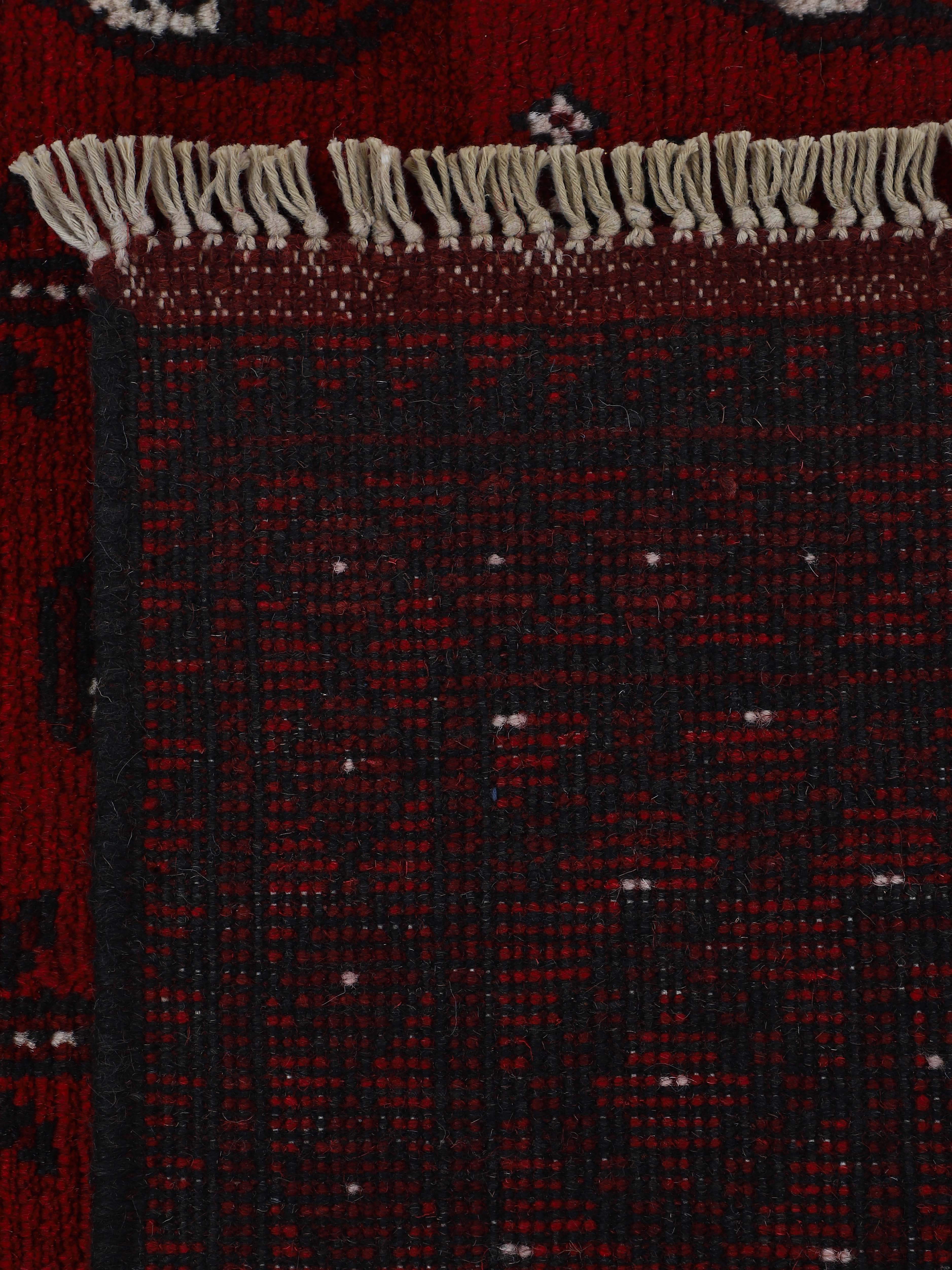 Afghan Akhche Bokhara Teppich Rot