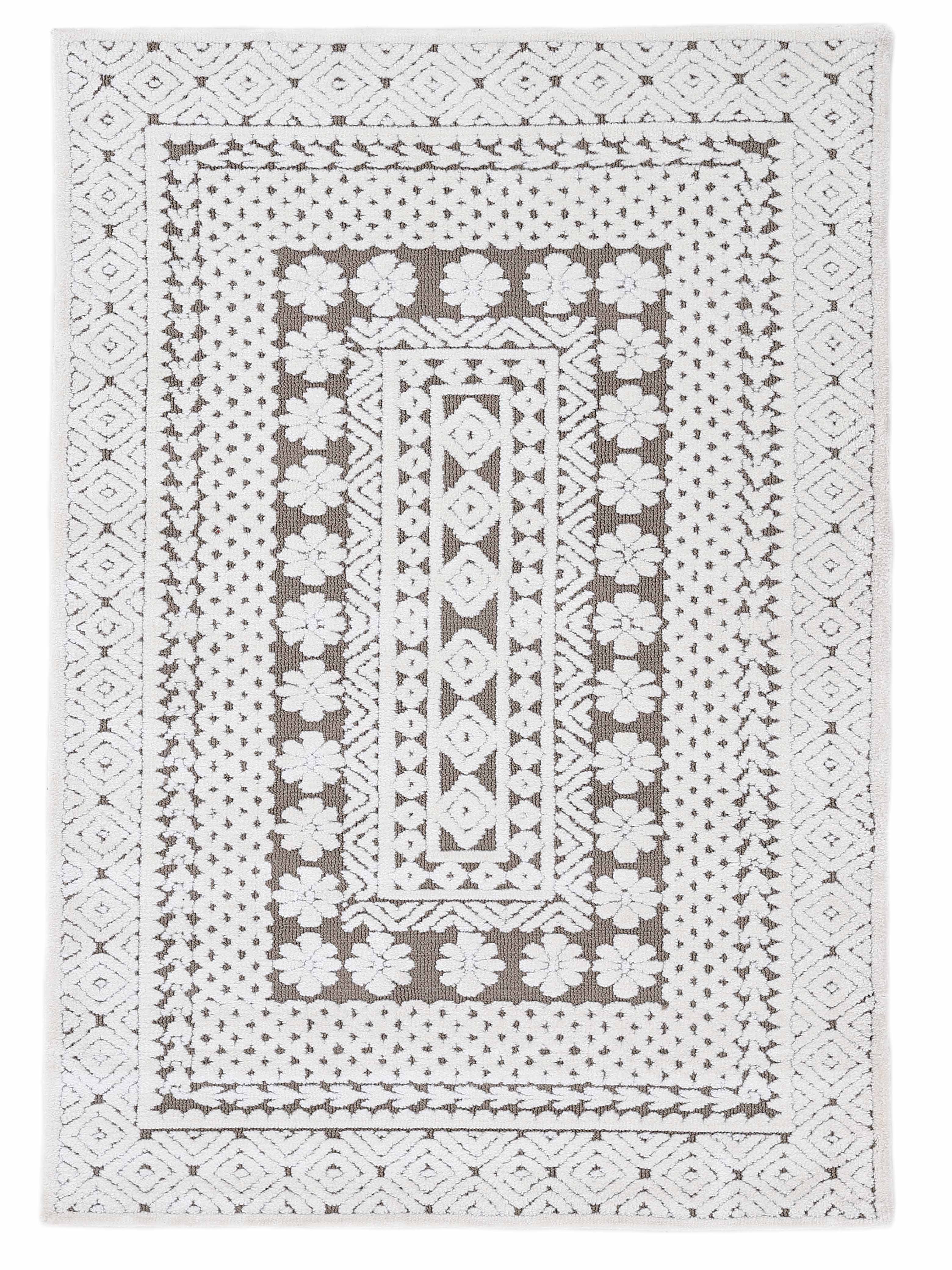 Teppich Holly Creme/Hellgrau