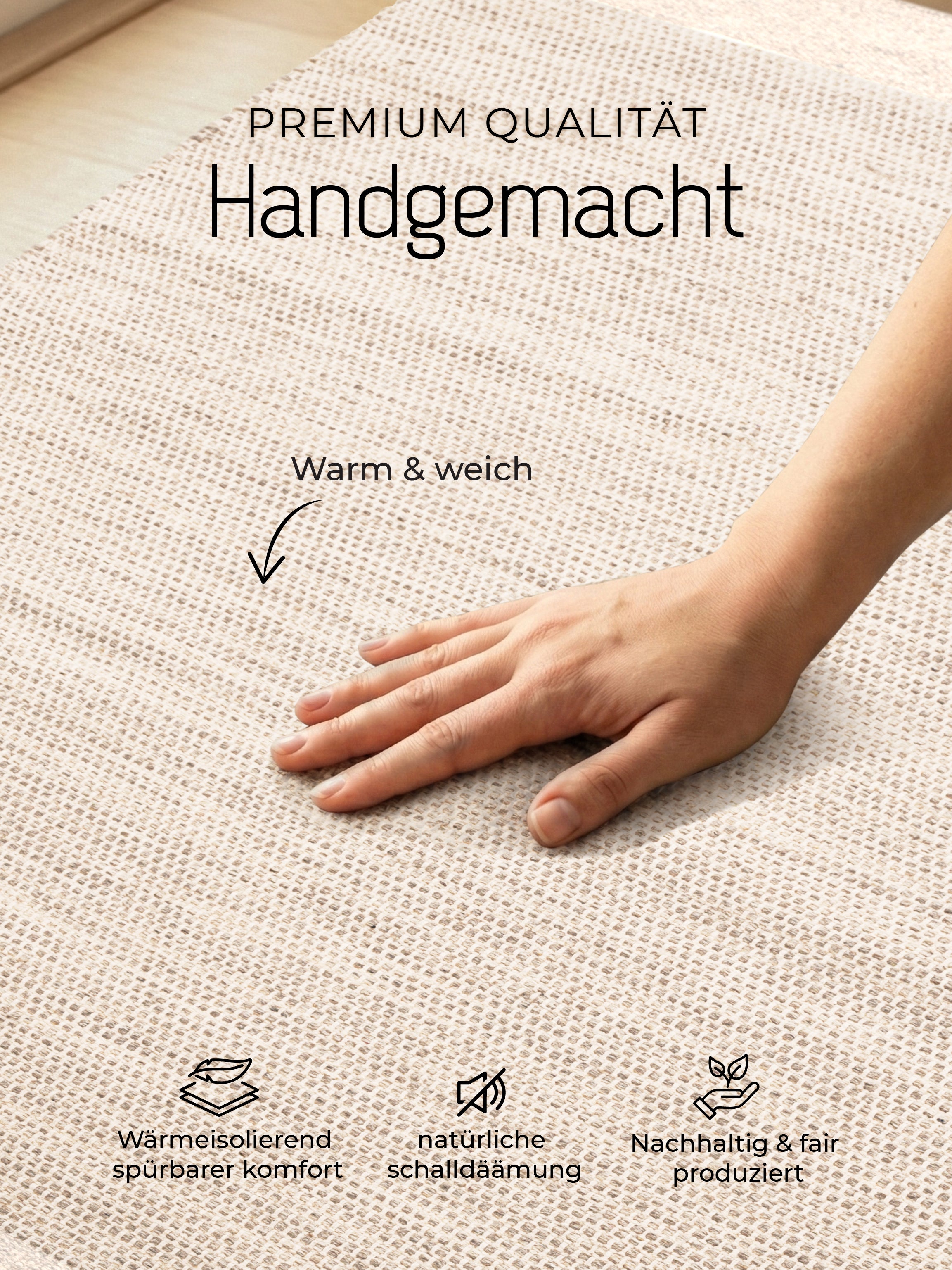 Wollteppich Lui Weiß