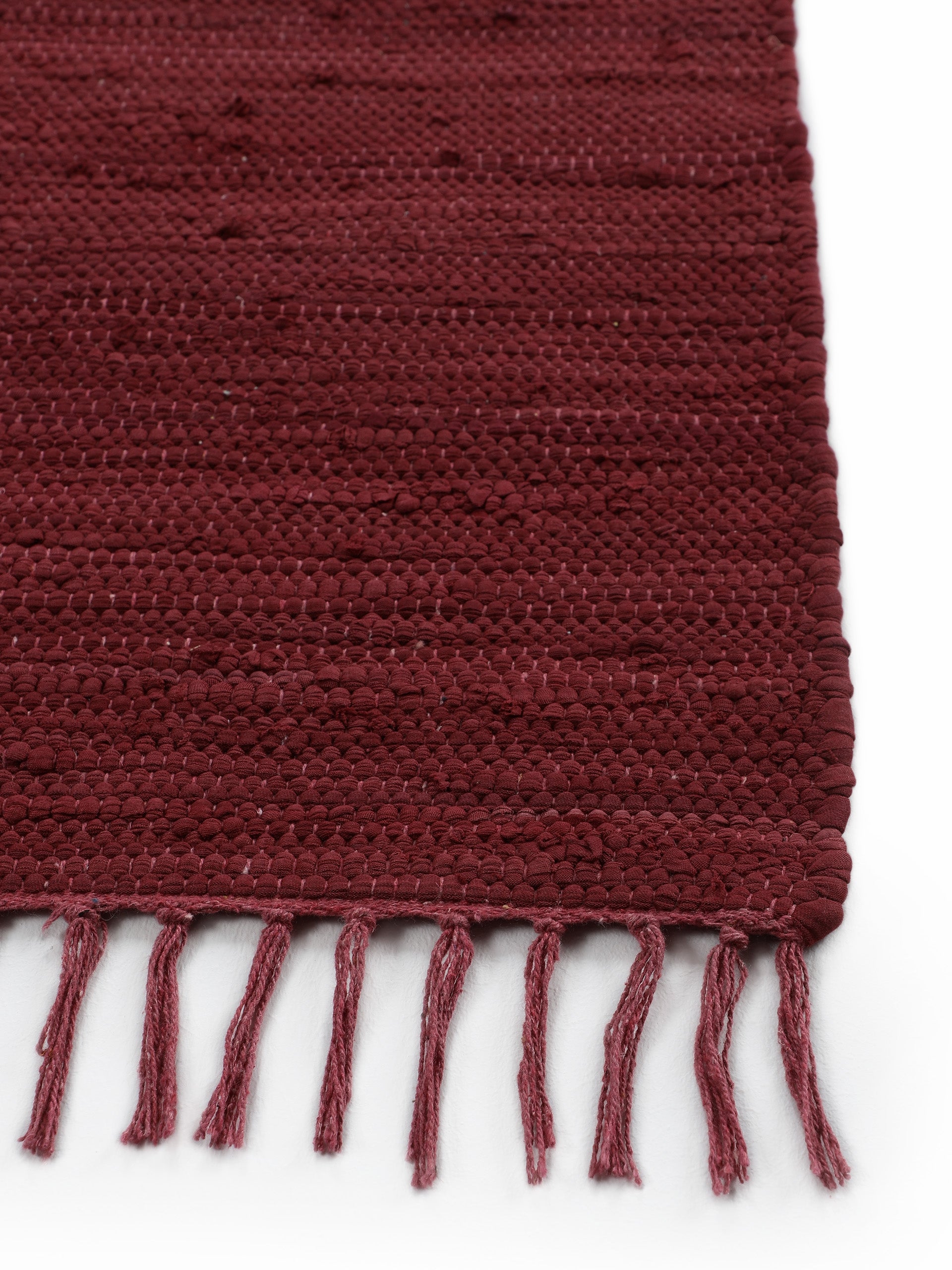 Kelim Chindi Uni Läufer Violett in violett aus baumwolle