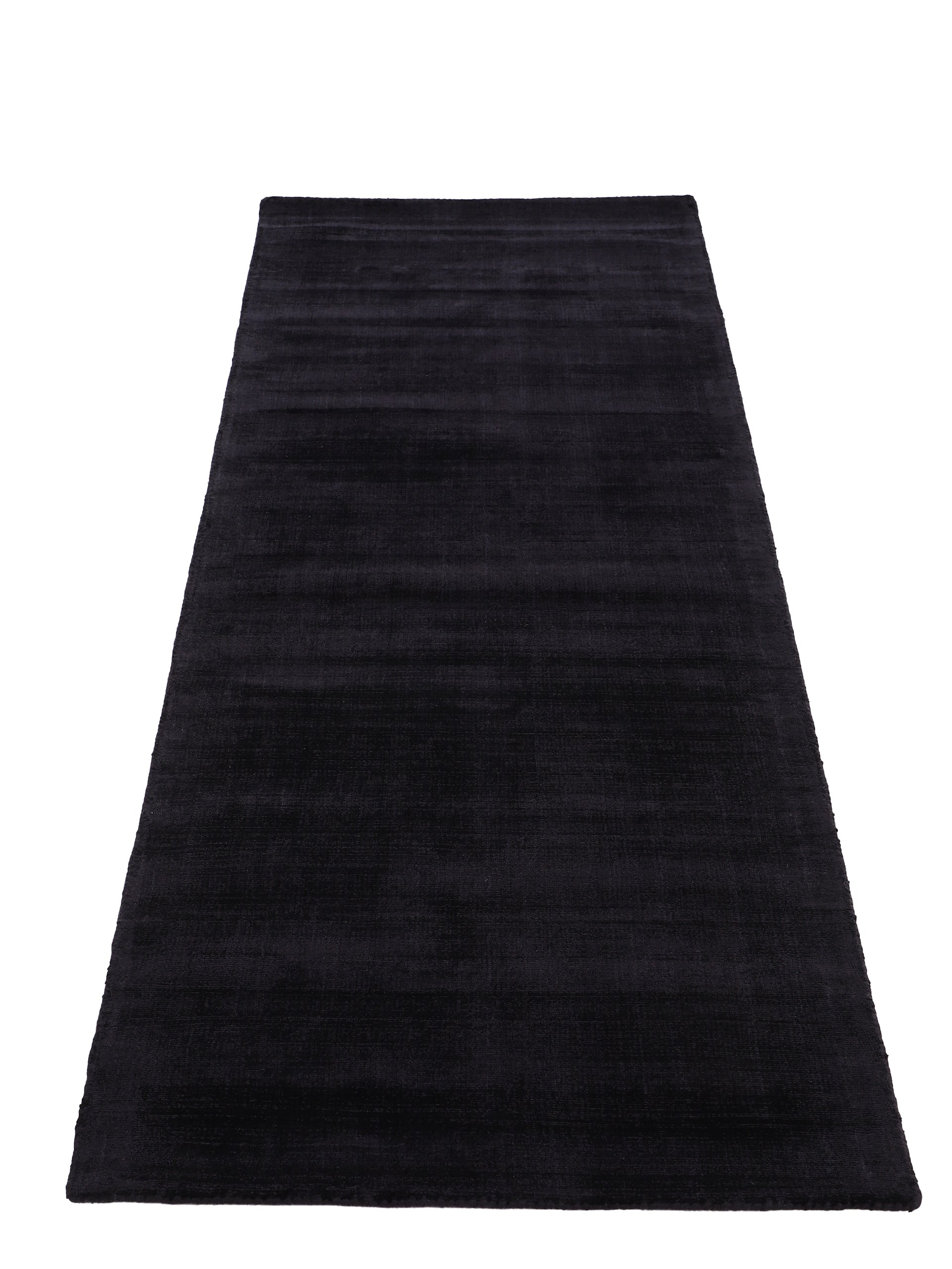 Viskoseteppich Ava Läufer Schwarz in schwarz aus viskose