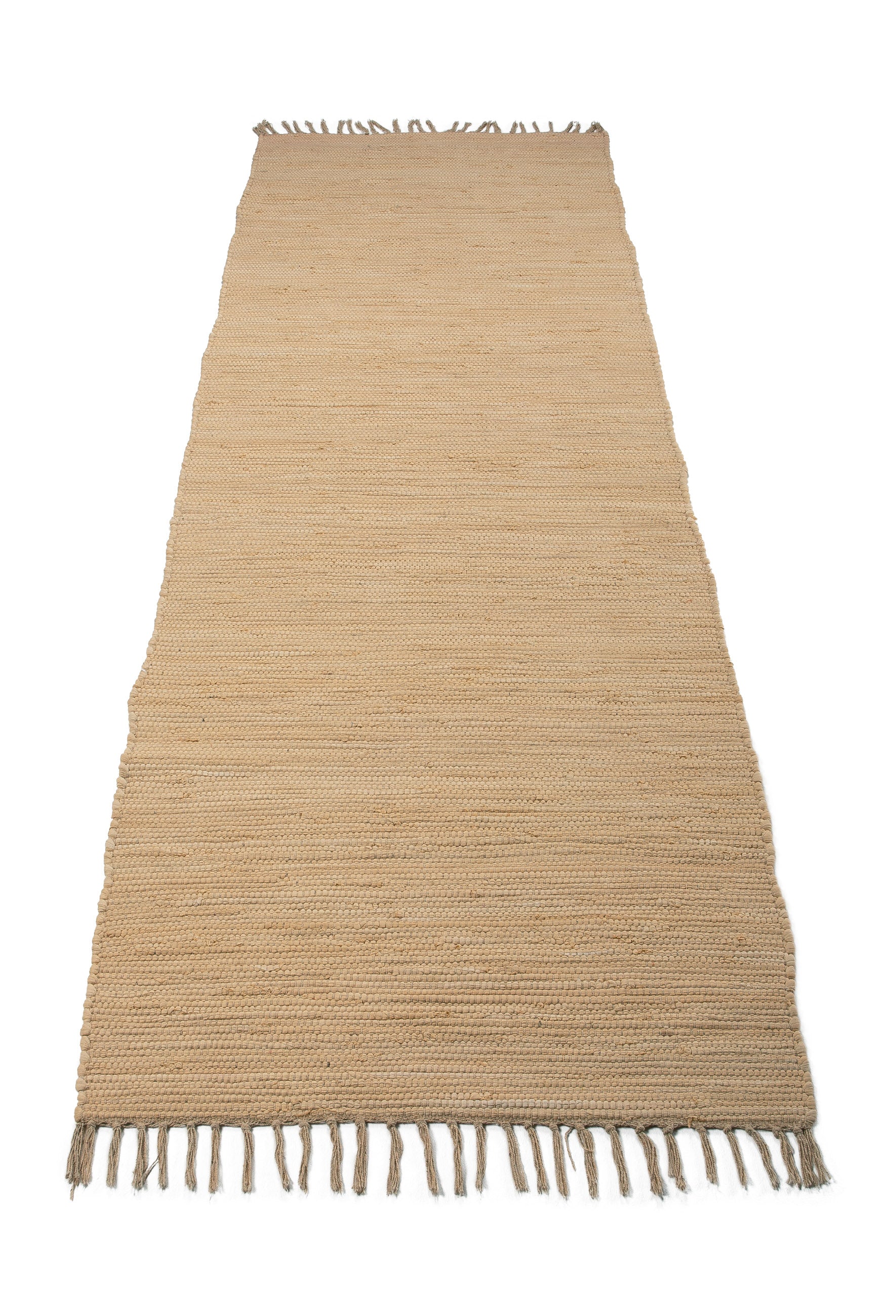 Kelim Chindi Uni Läufer Beige in beige aus baumwolle