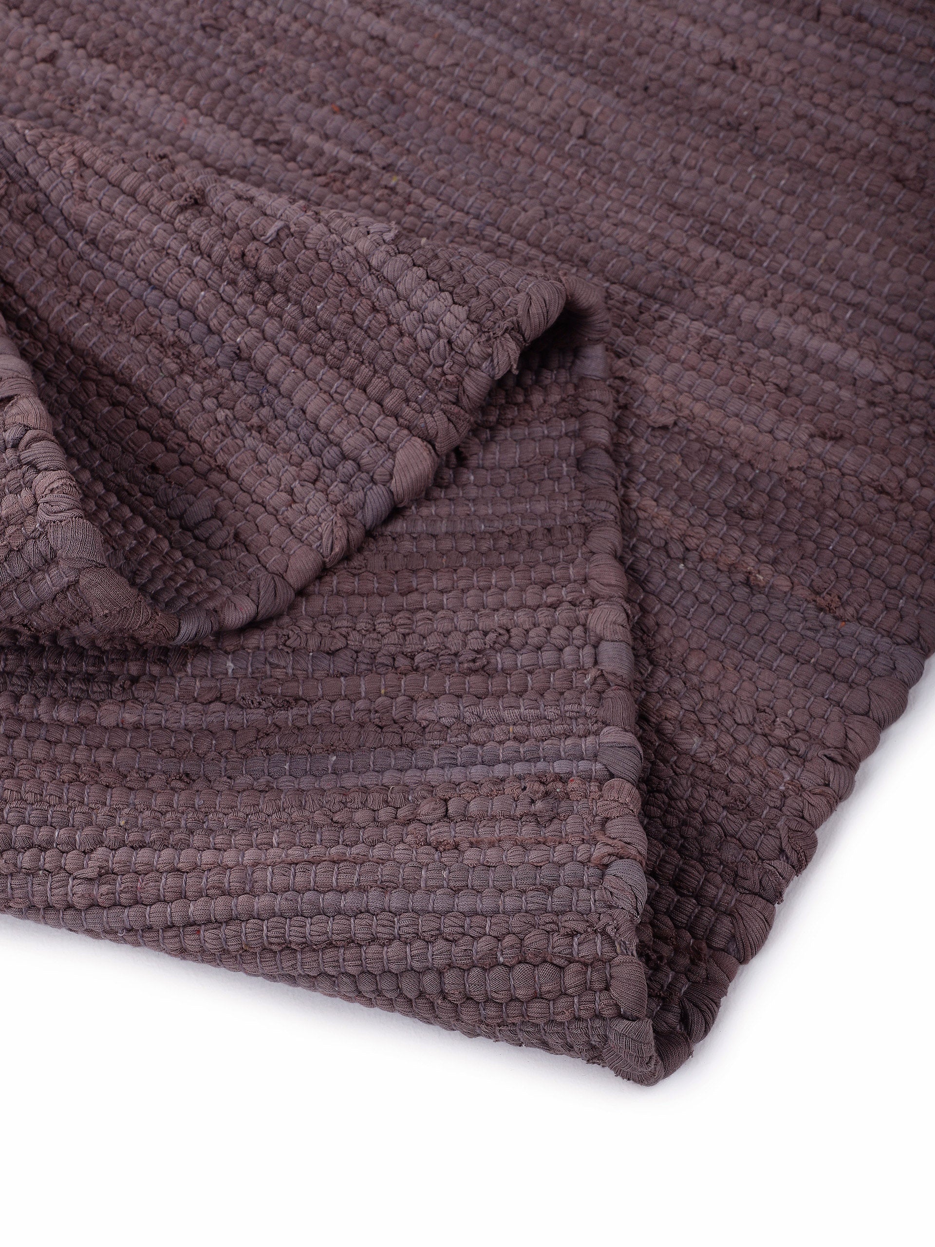Kelim Chindi Uni Läufer Mauve in mauve aus baumwolle