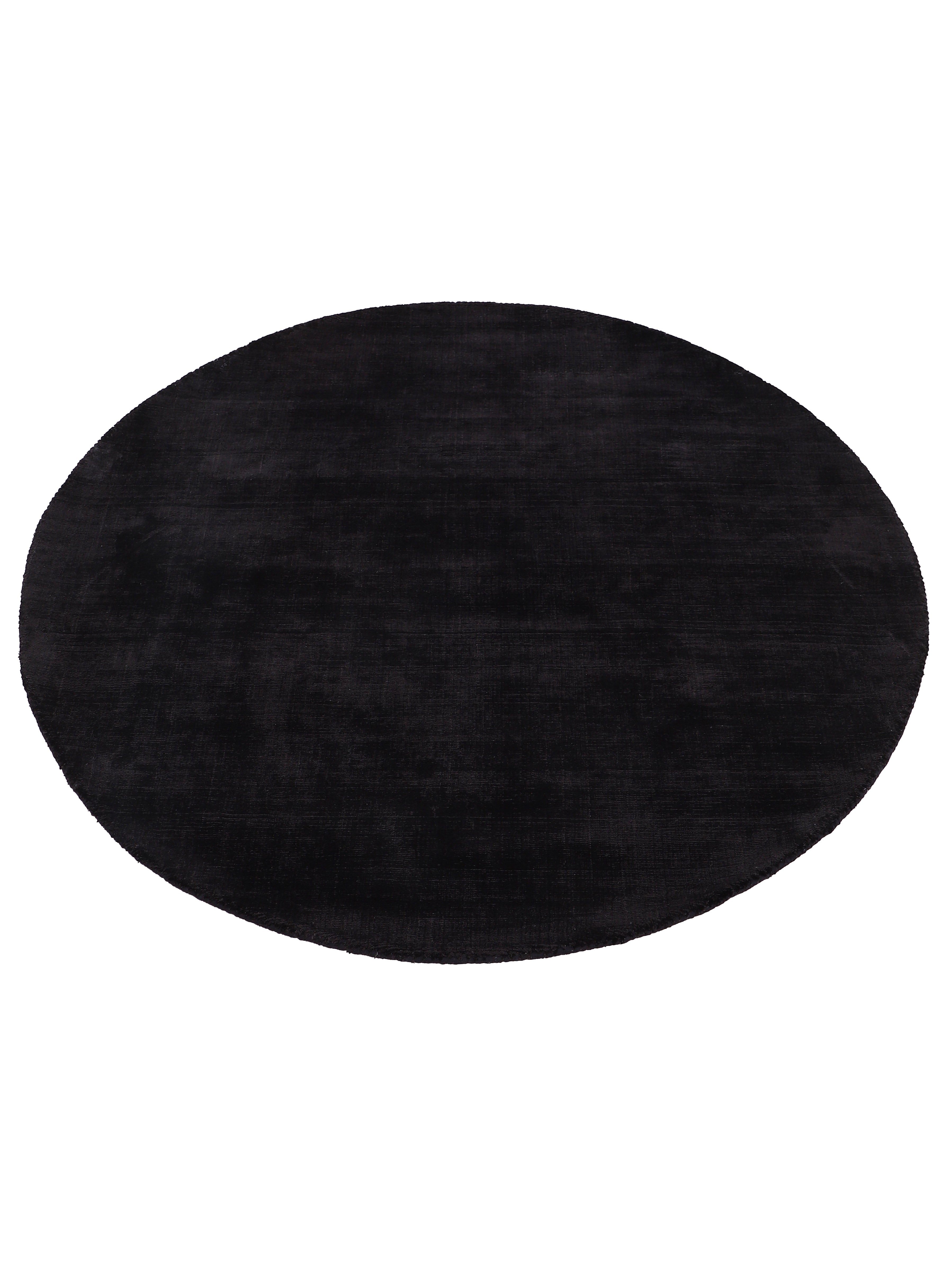 Viskoseteppich Rund Ava Schwarz in schwarz aus viskose