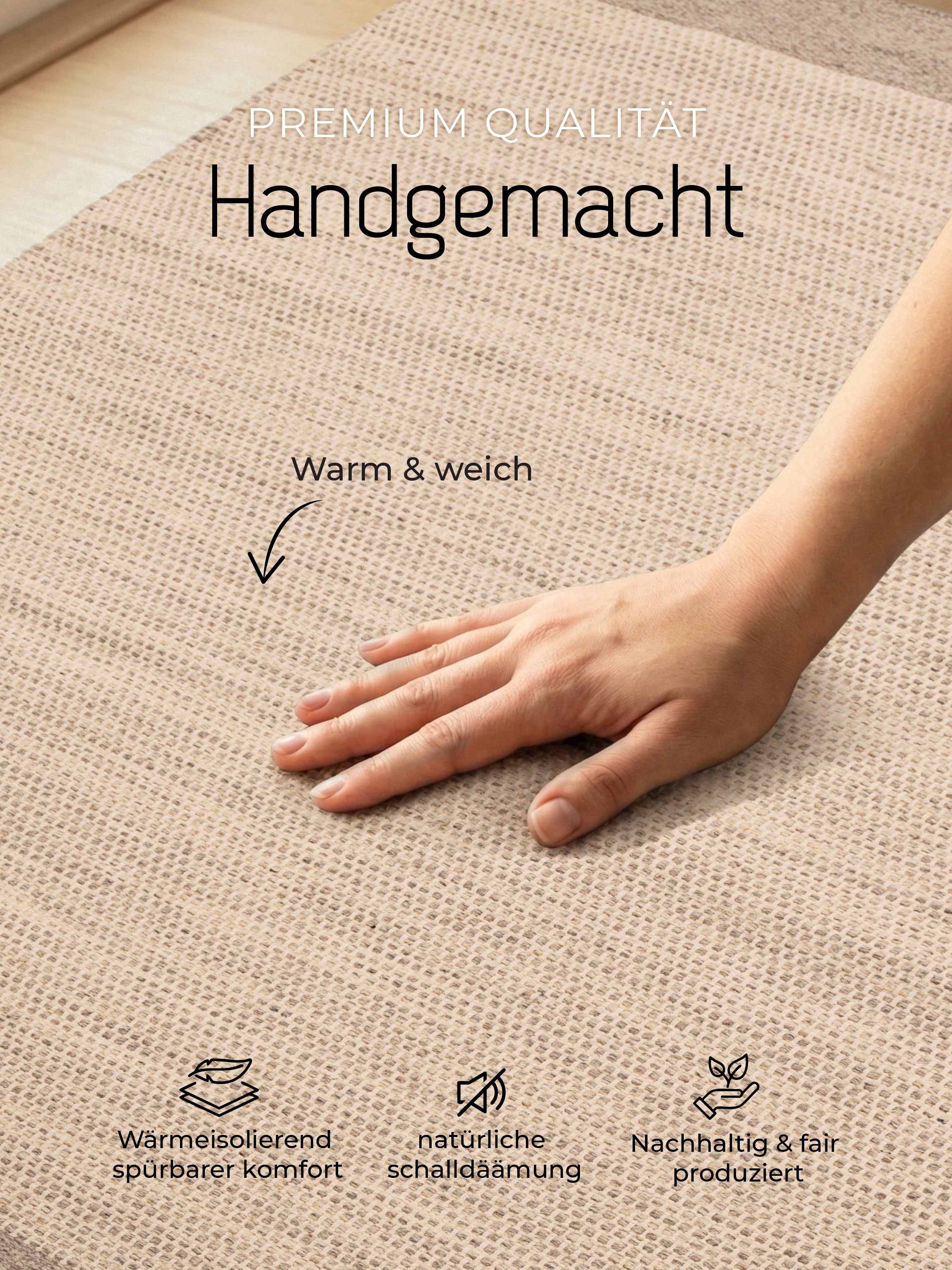 Wollteppich Lui Grau