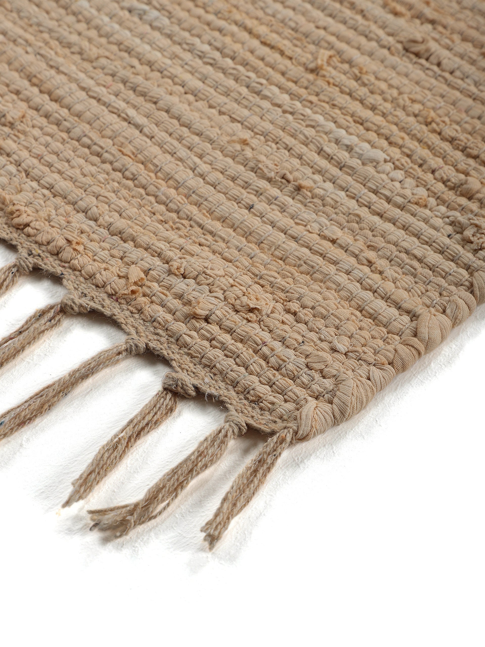 Kelim Chindi Uni Beige in beige aus baumwolle