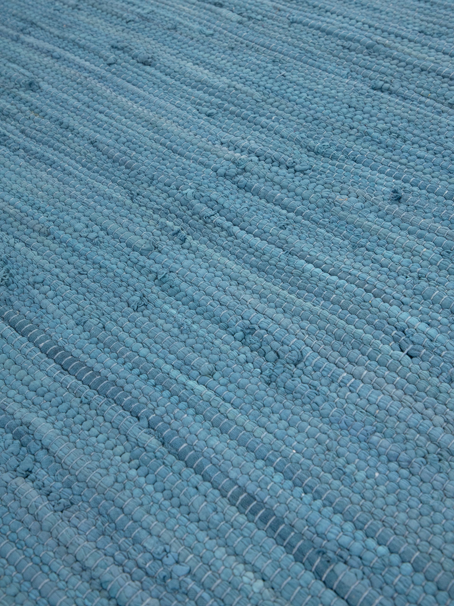 Kelim Chindi Uni Rund in blau