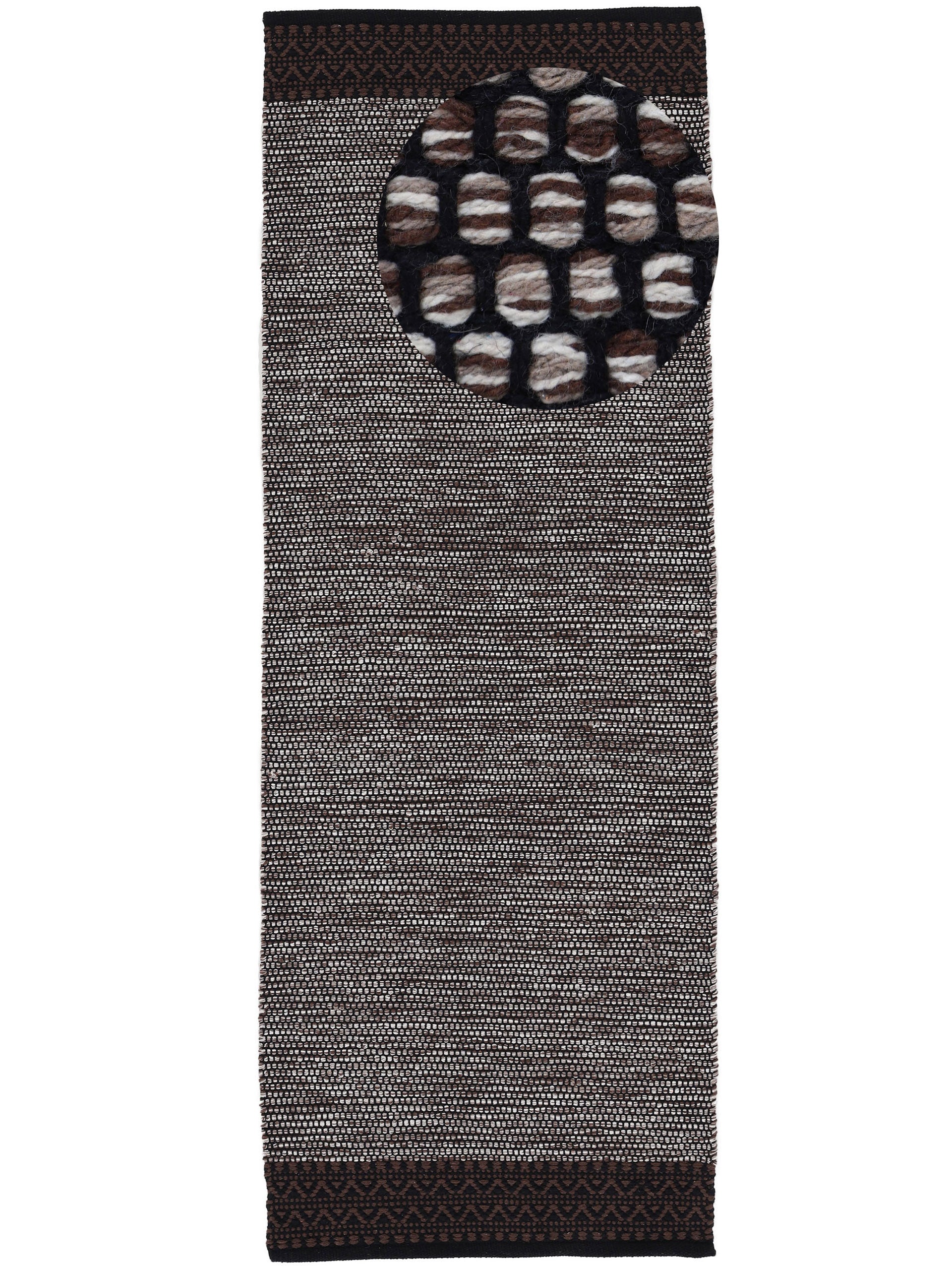 Flachgewebeteppich Kelim Mia Läufer Braun in braun aus baumwolle