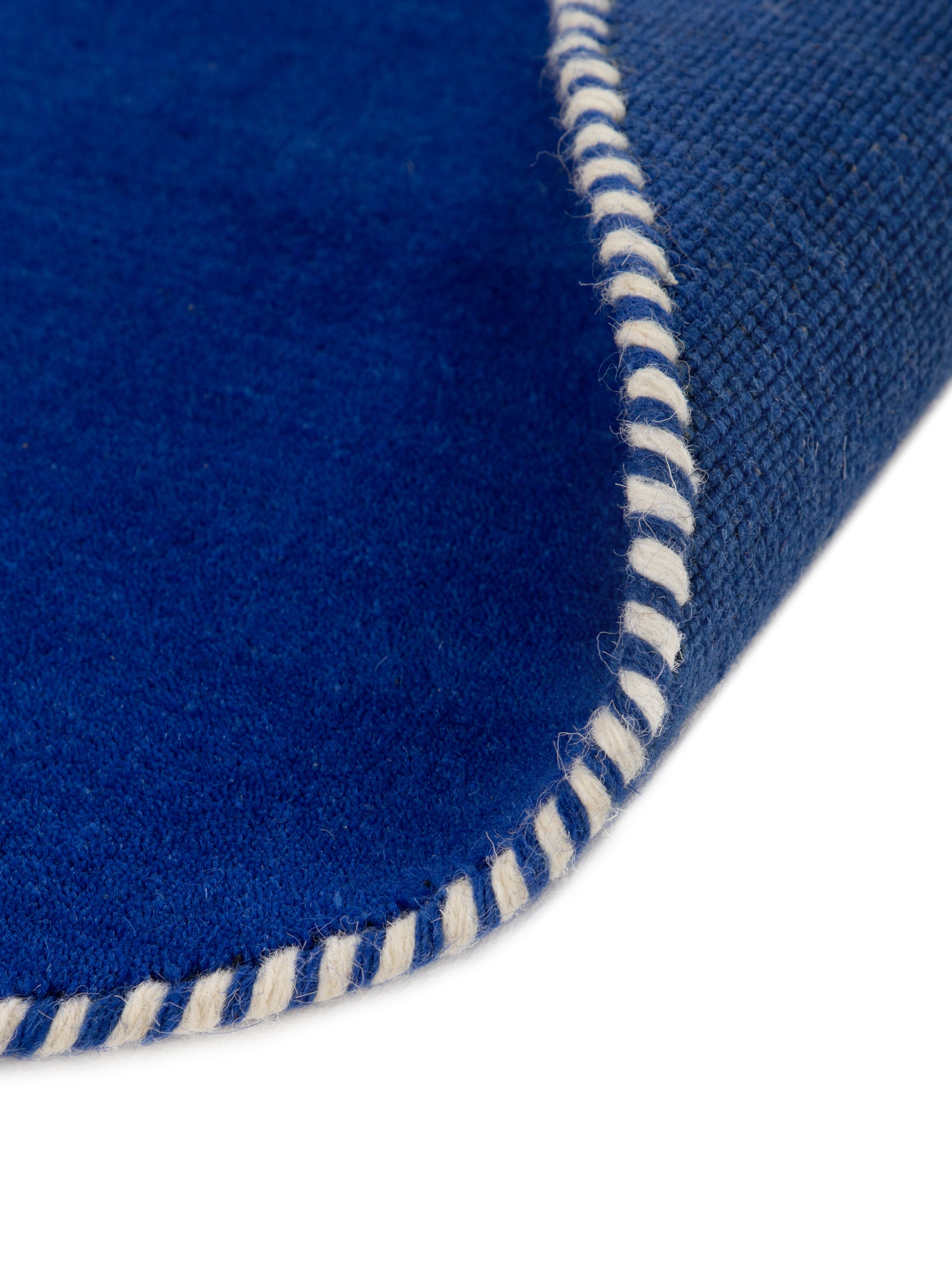 Wollteppich Gabbeh Lola Rund Blau aus Wolle