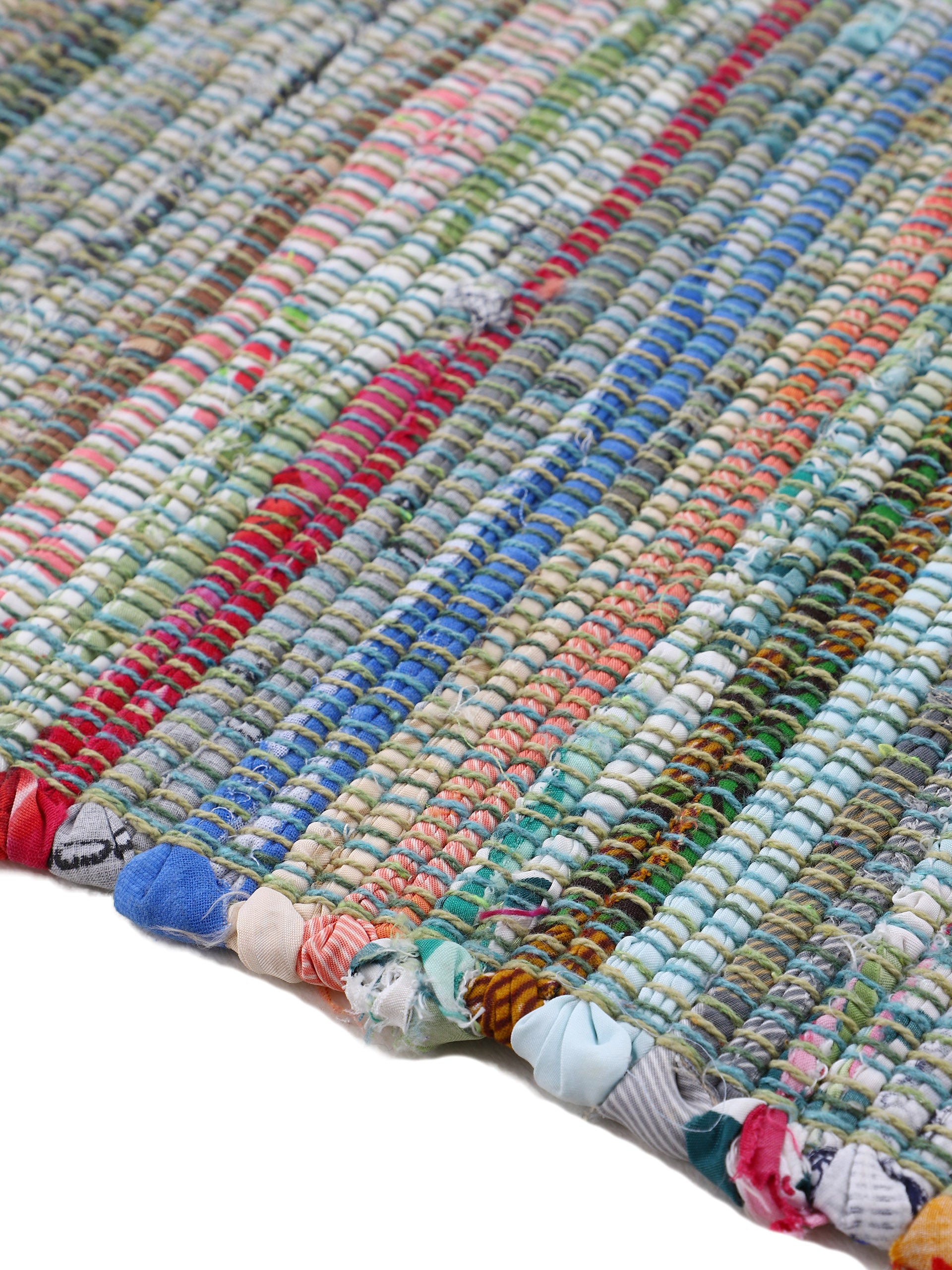 Kelim Chindi Läufer Grün in grün