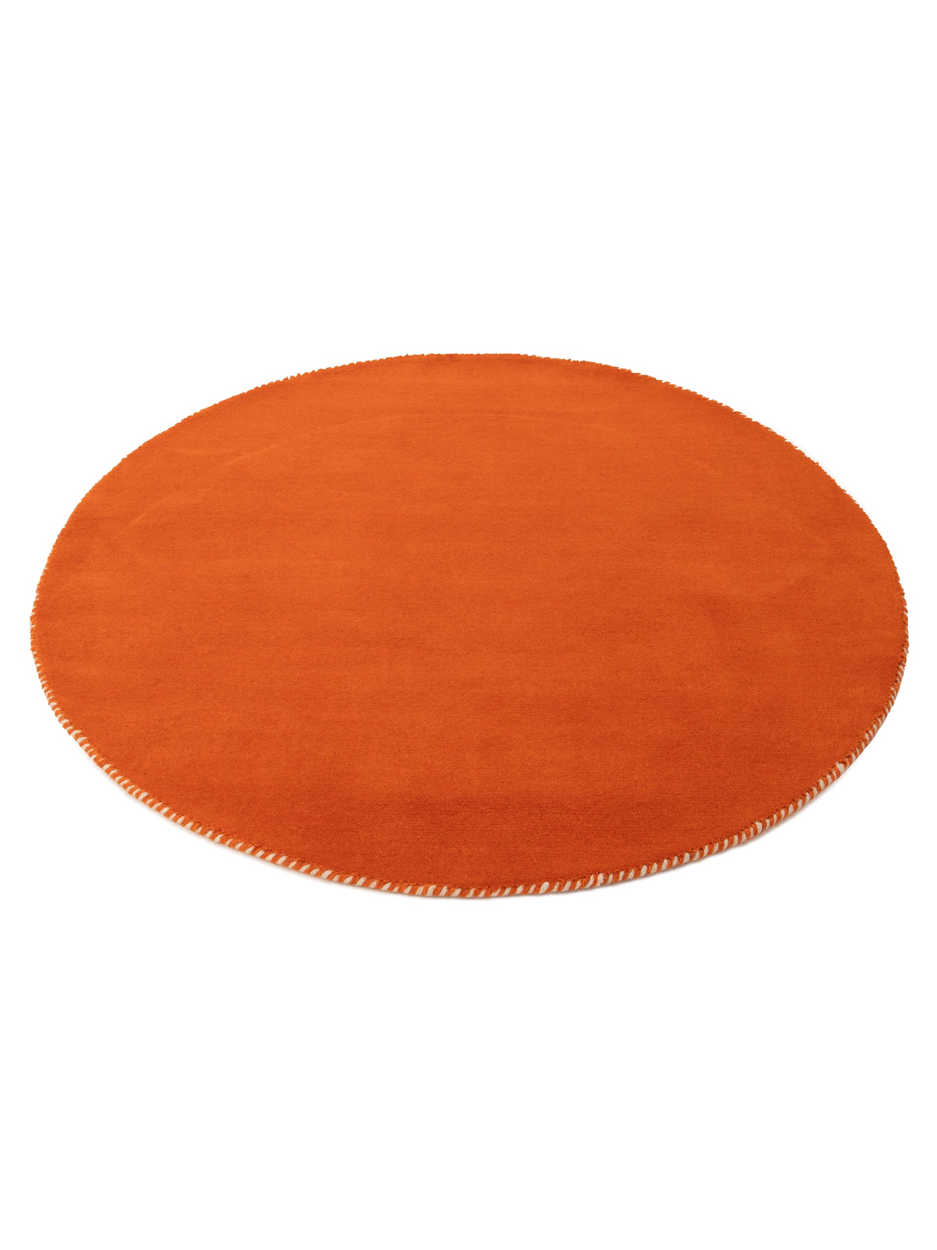 Wollteppich Gabbeh Lola Rund Orange aus Wolle