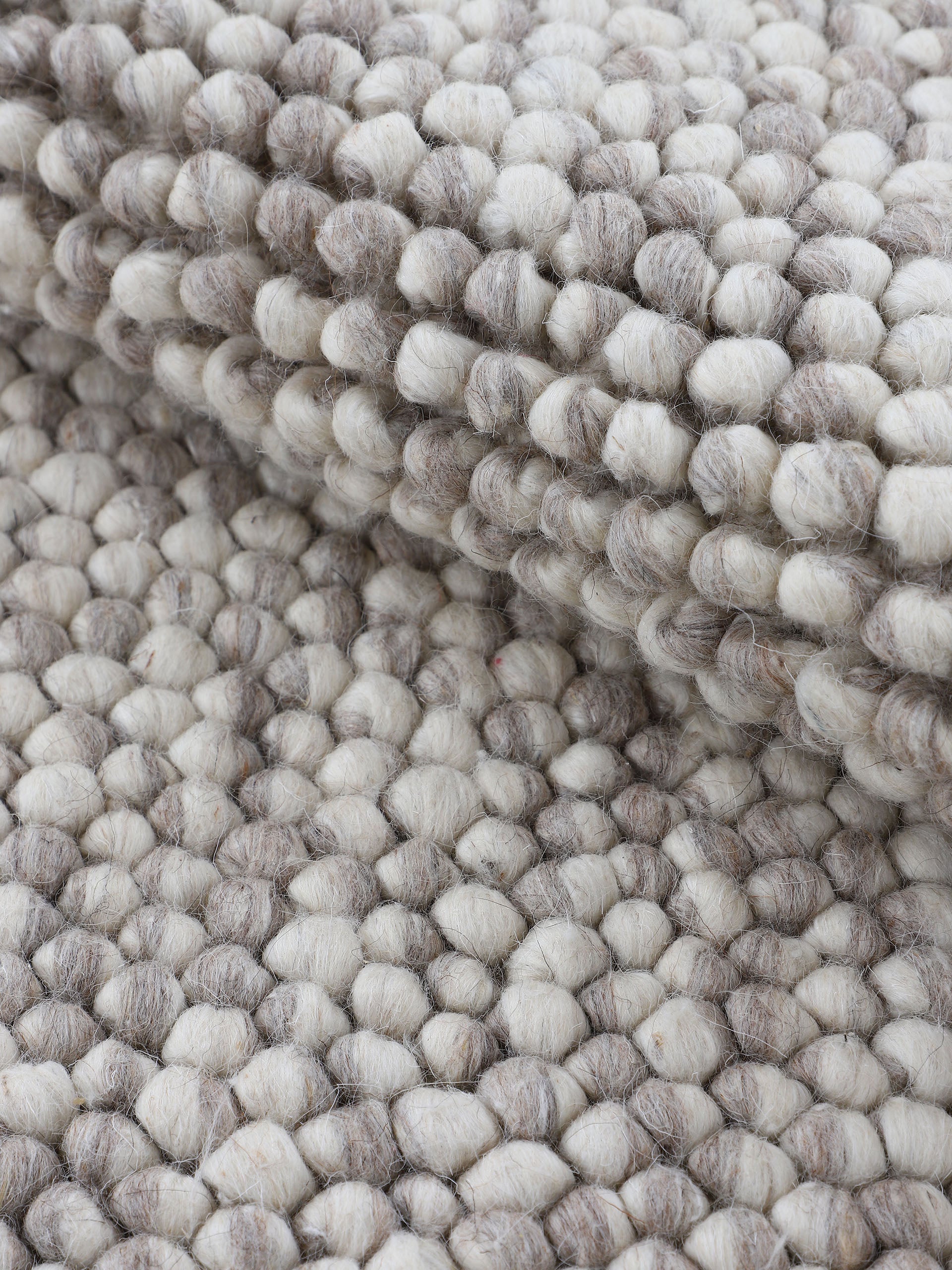 Wollteppich Calo Rund Beige in beige aus wolle