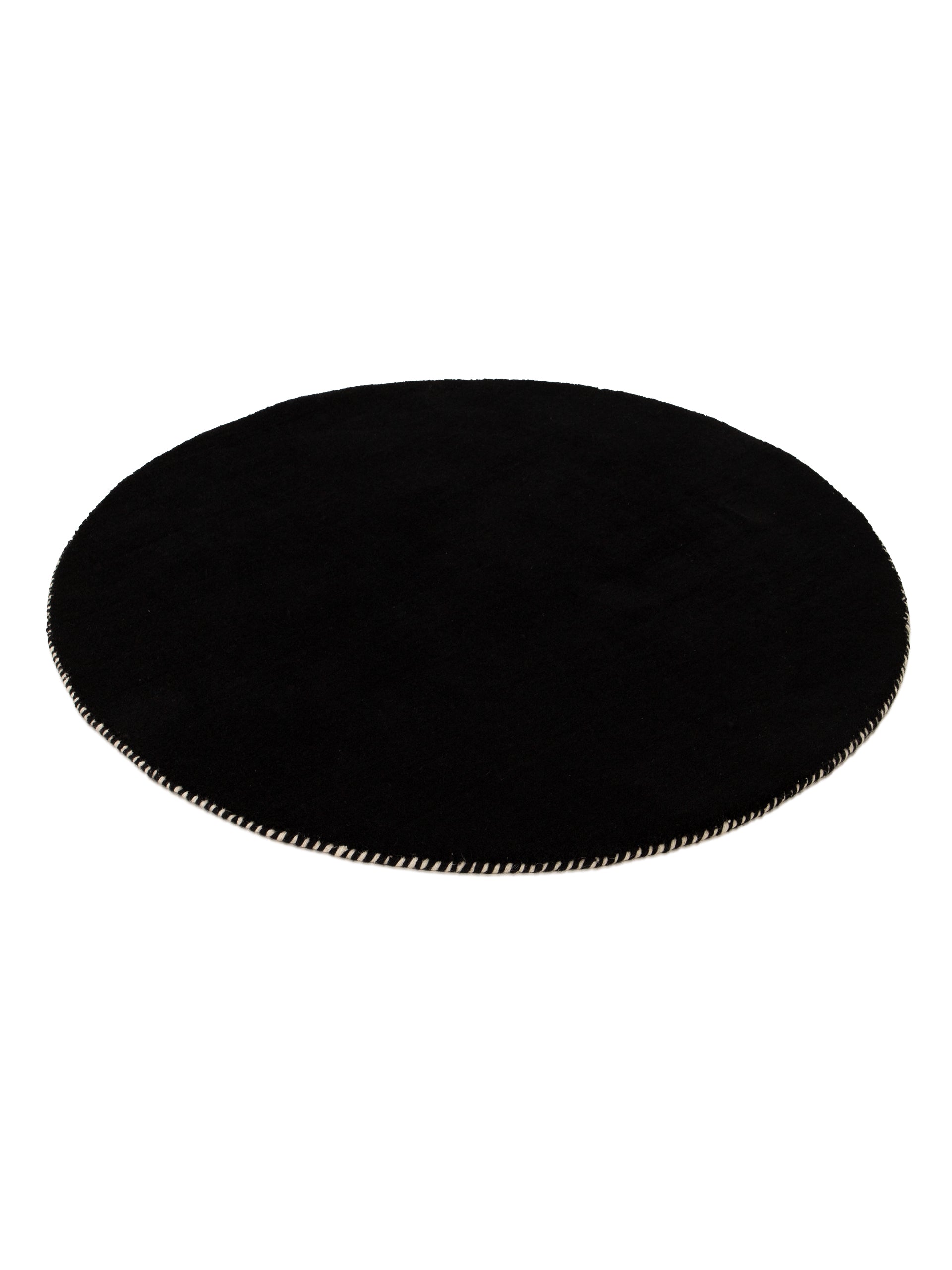 Wollteppich Gabbeh Lola Rund Schwarz aus Wolle