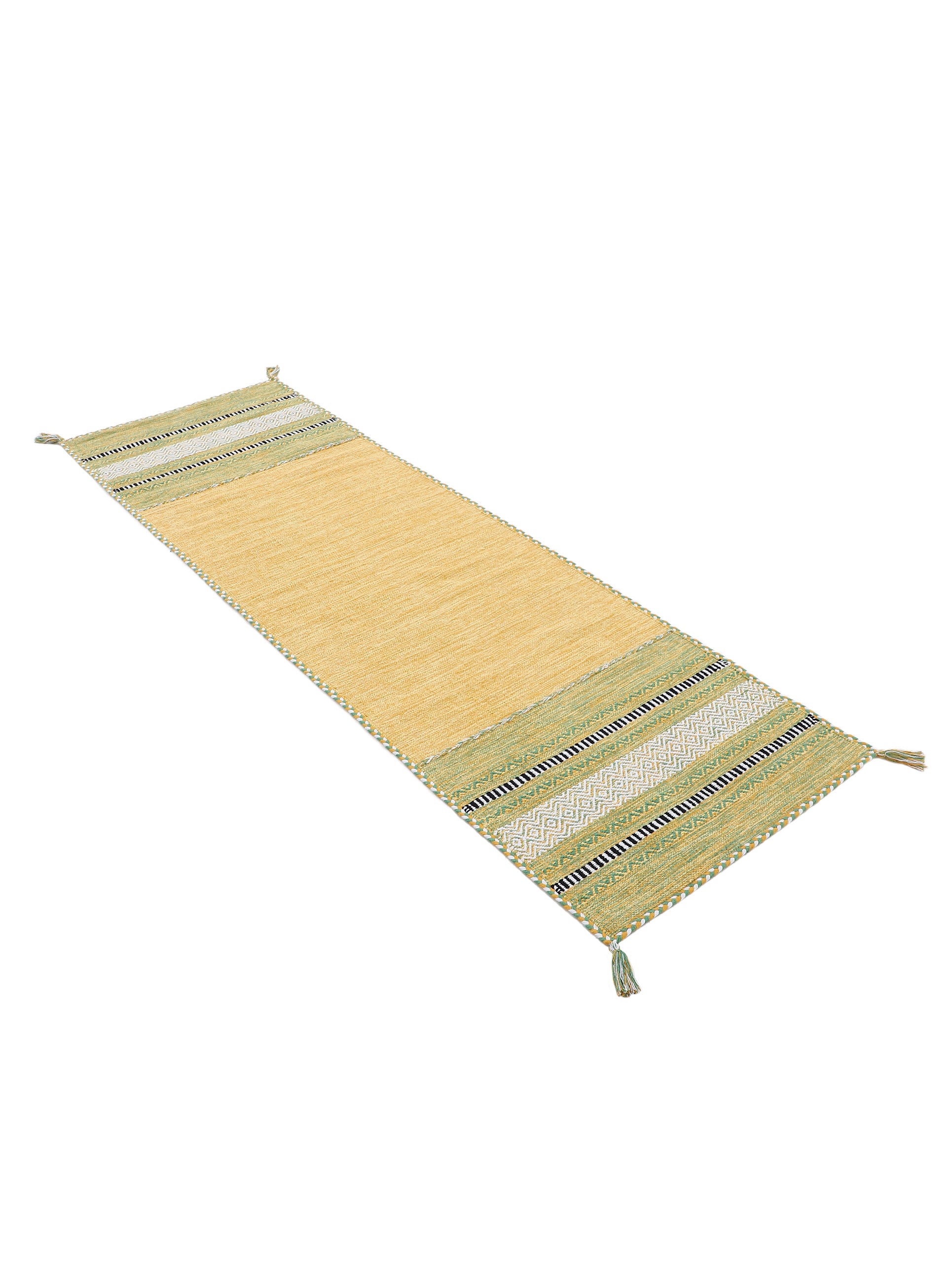 Flachgewebeteppich Kelim Azizi Läufer Gelb in gelb aus baumwolle