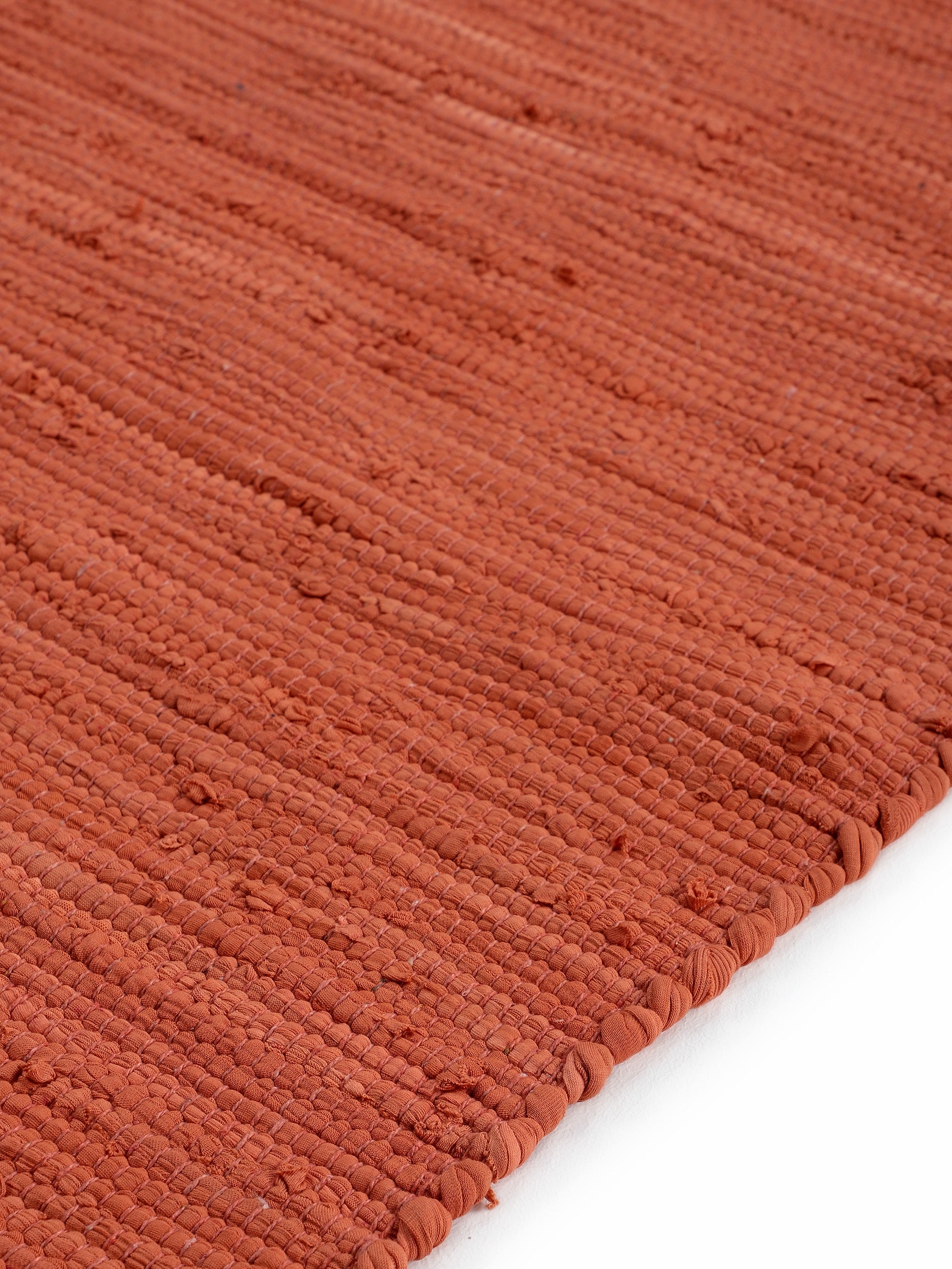 Kelim Chindi Uni Orange in orange aus baumwolle