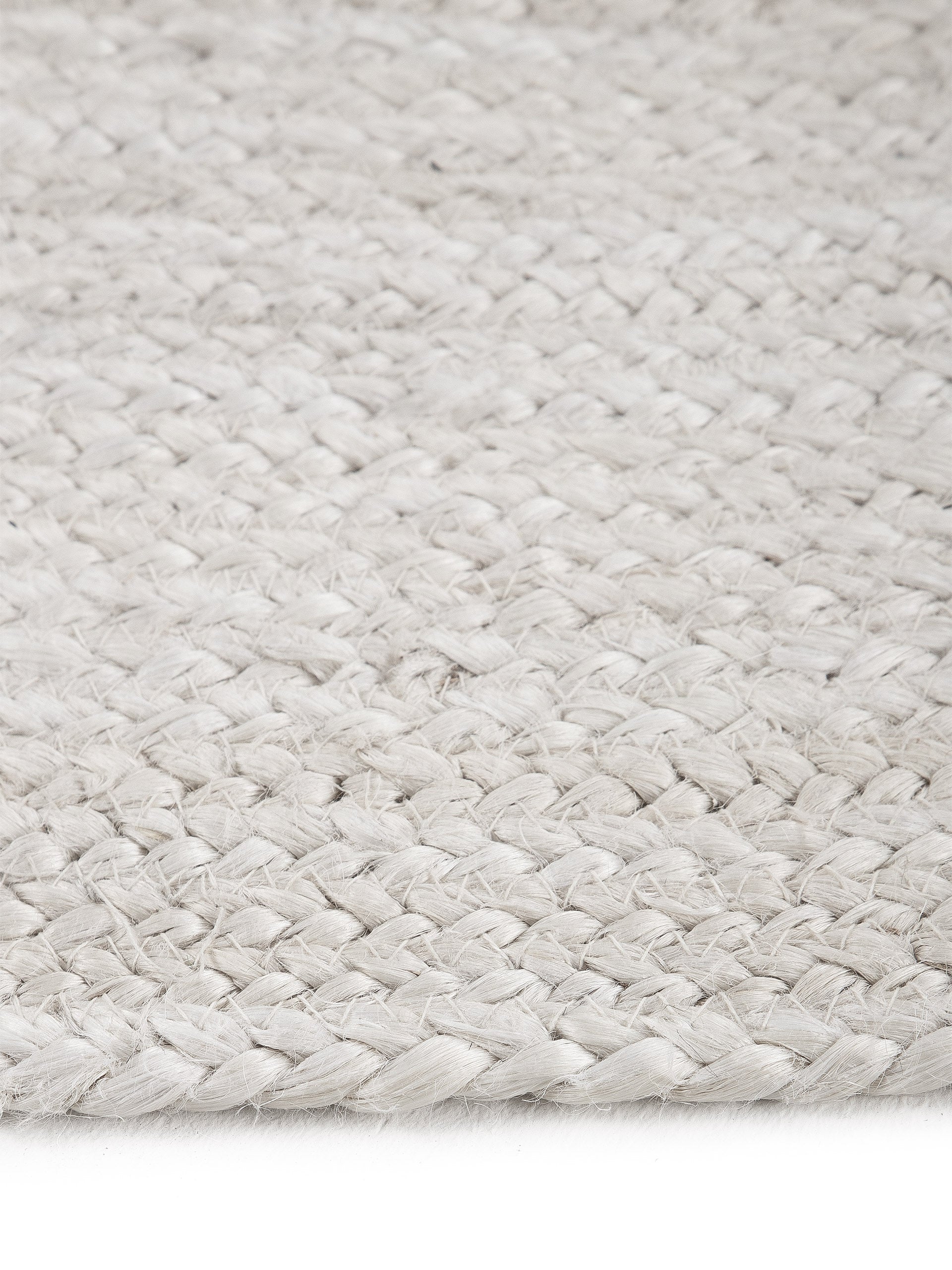 Juteteppich Nele Rund Weiß in weiß aus sisal/jute