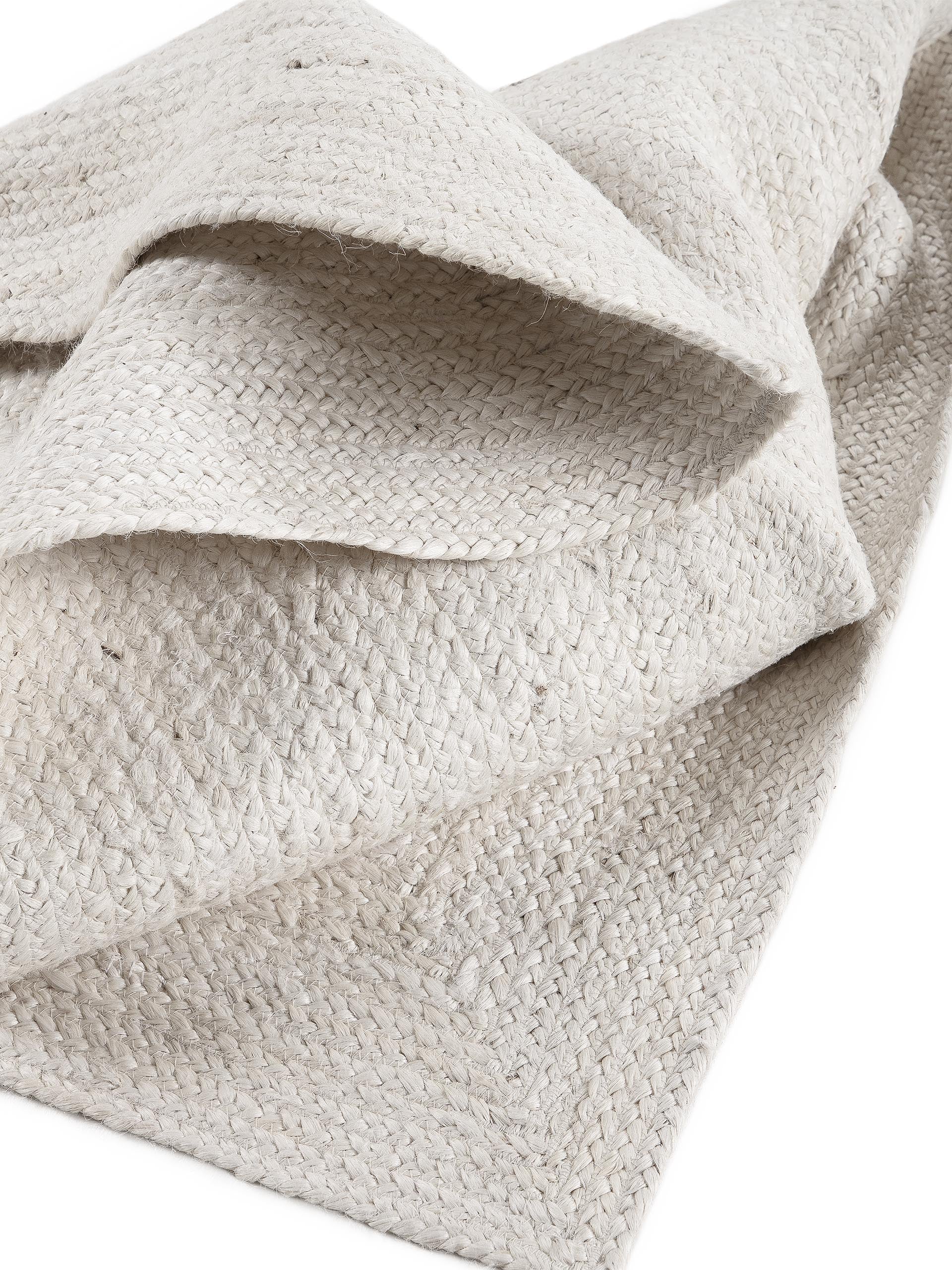 Juteteppich Nele Rund Weiß in weiß aus sisal/jute