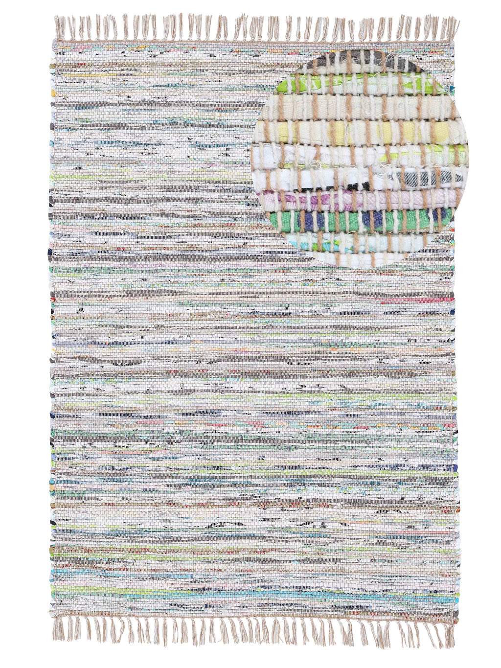 Kelim Chindi Beige - Handgewebt & aus Baumwolle