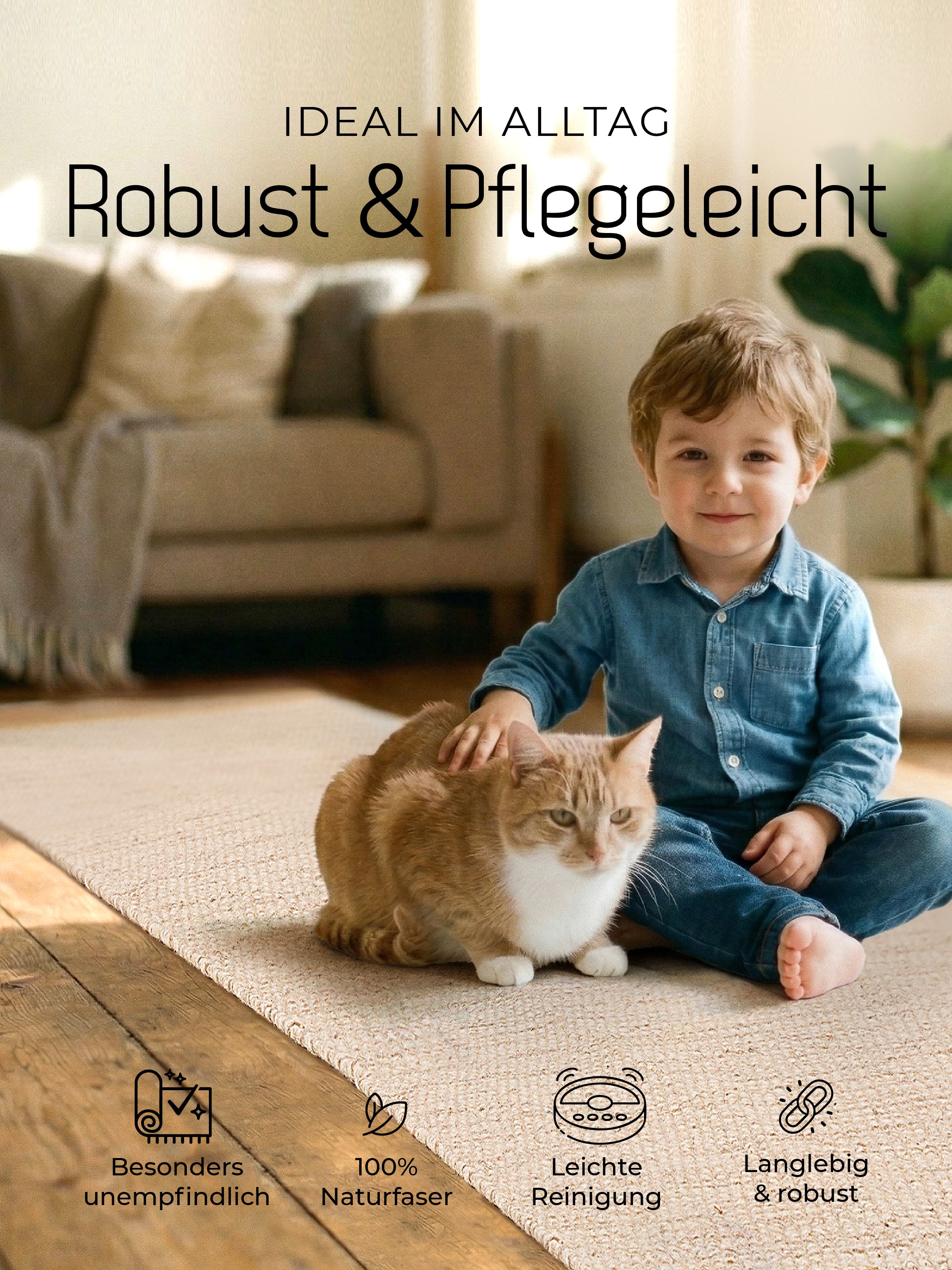 Wollteppich Lui Läufer Taupe