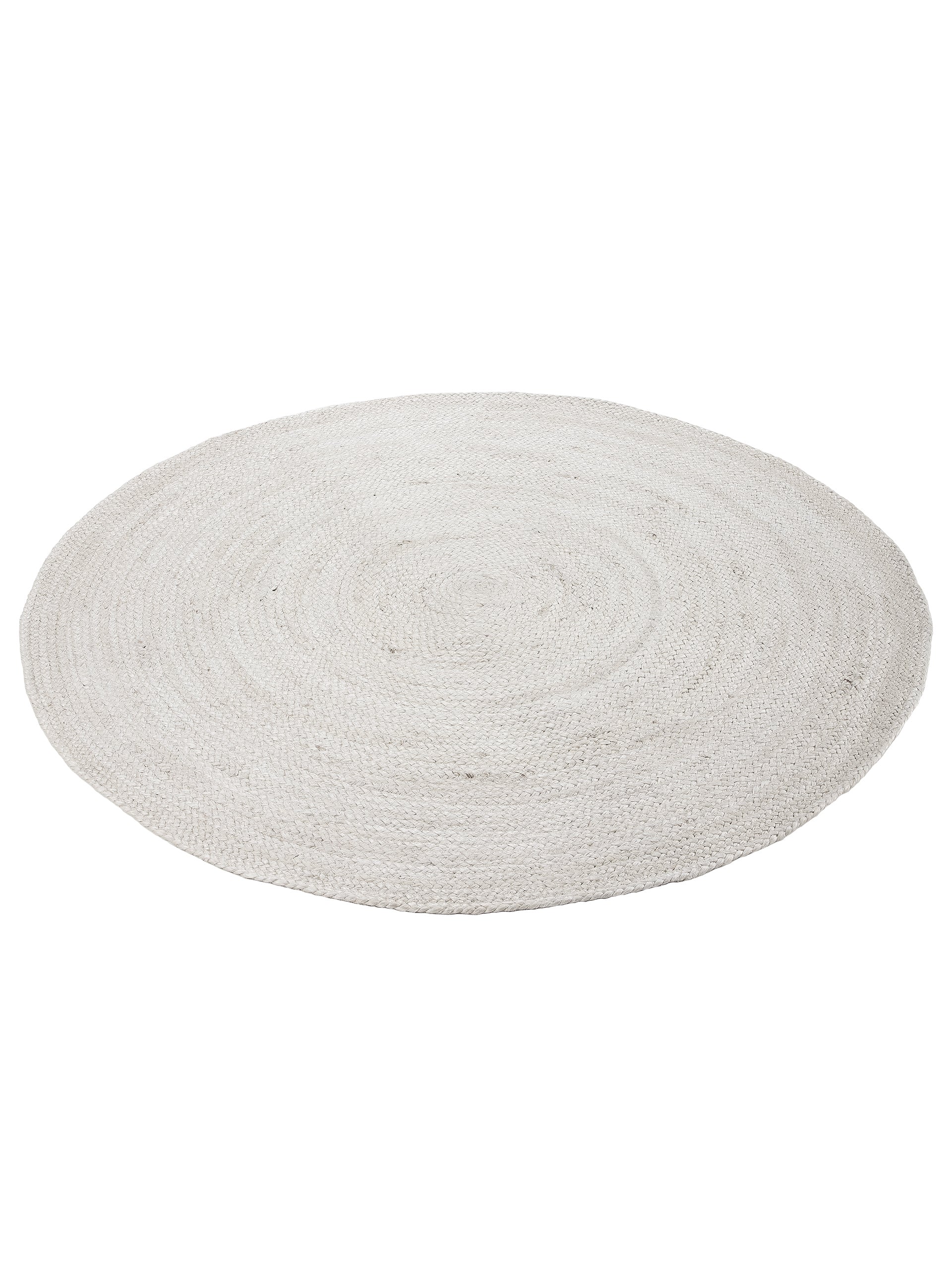 Juteteppich Nele Rund Weiß in weiß aus sisal/jute