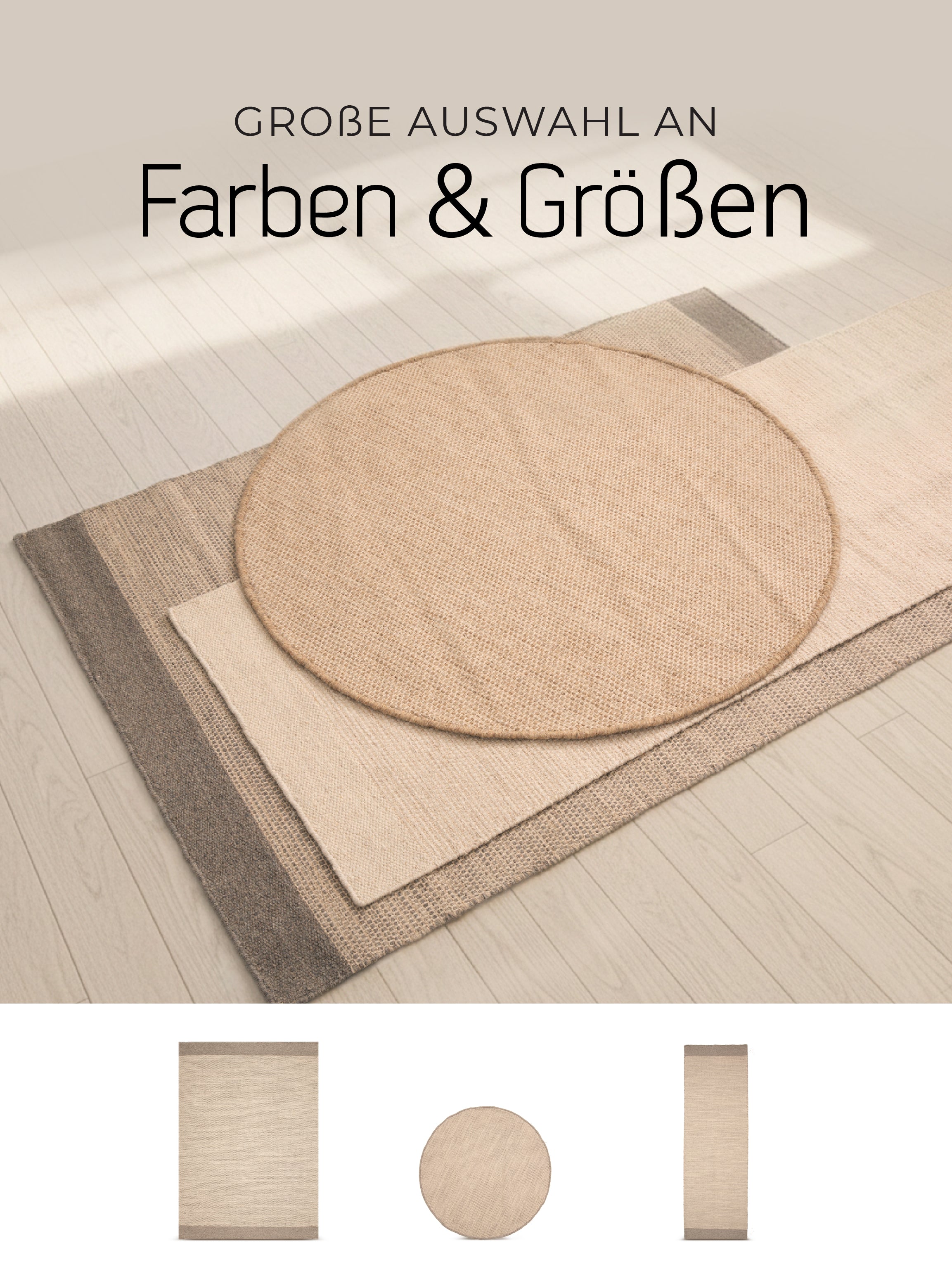 Wollteppich Lui Rund Grau