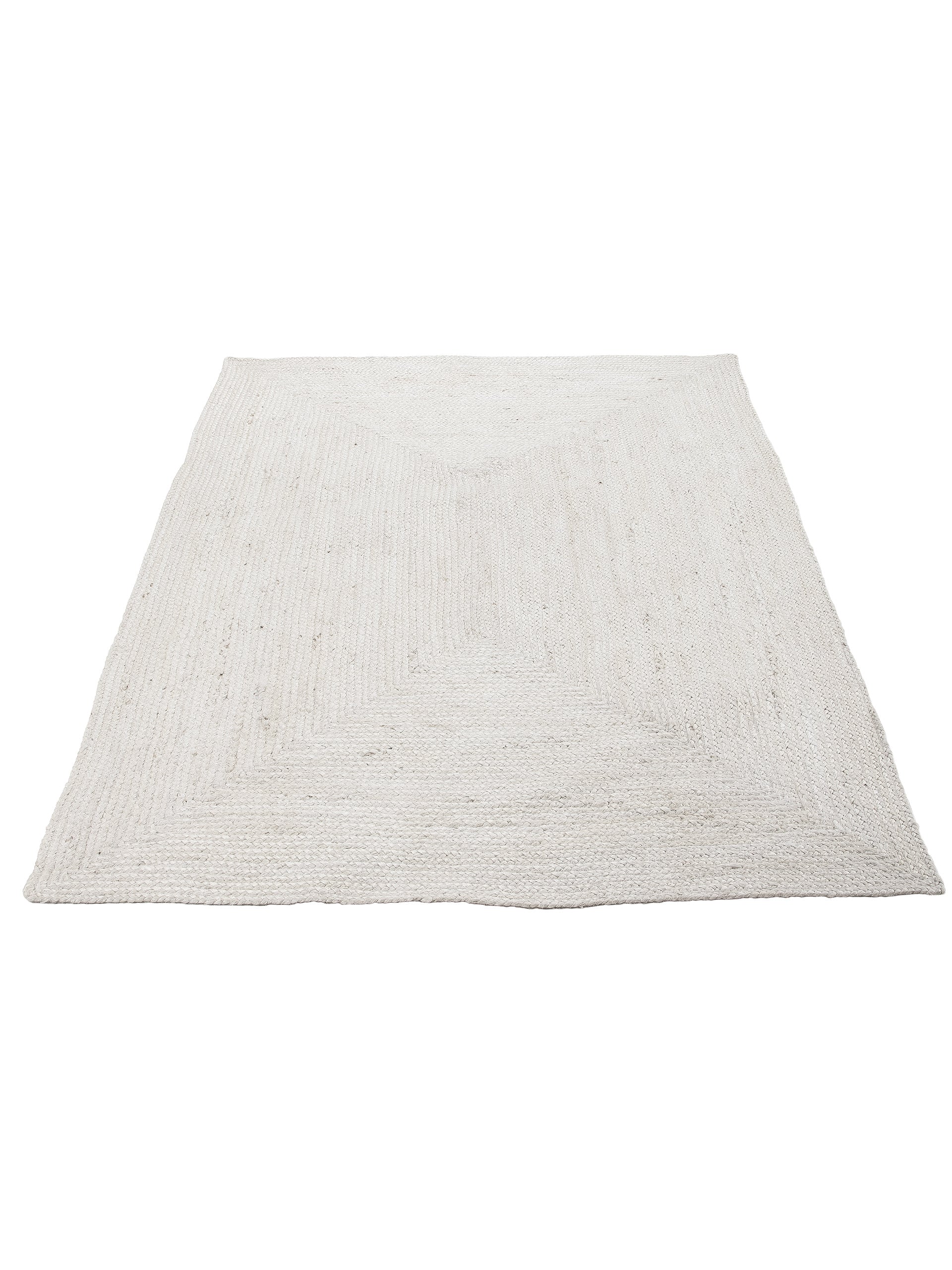 Juteteppich Nele Weiß in weiß aus sisal/jute