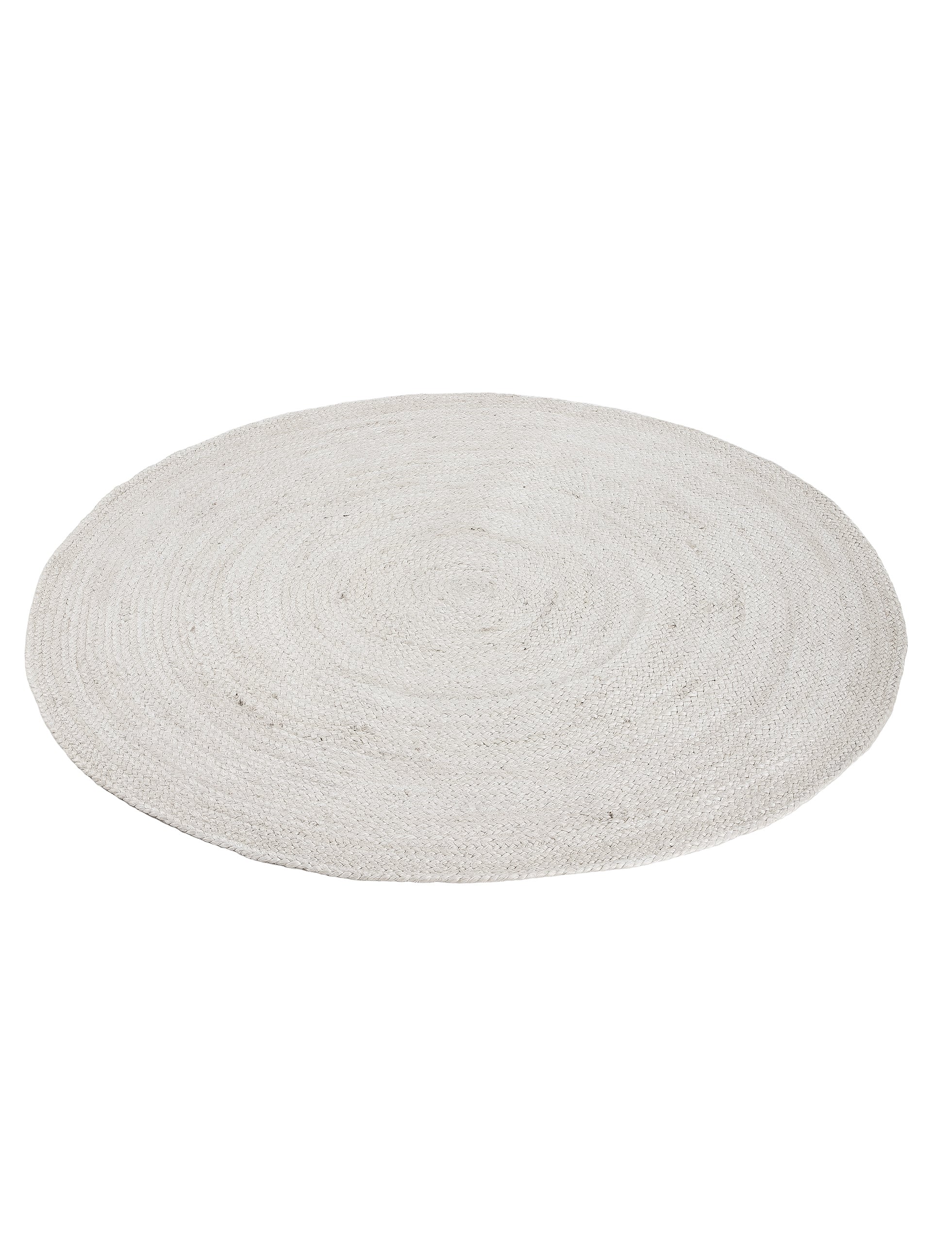 Juteteppich Nele Rund Weiß in weiß aus sisal/jute